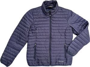 EDDIE BAUER Sz Small Down Jacket Micro Therm Warm 800 Fill Lightweight Blue
